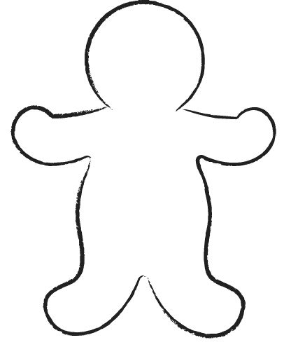 Gingerbread man outline clipart