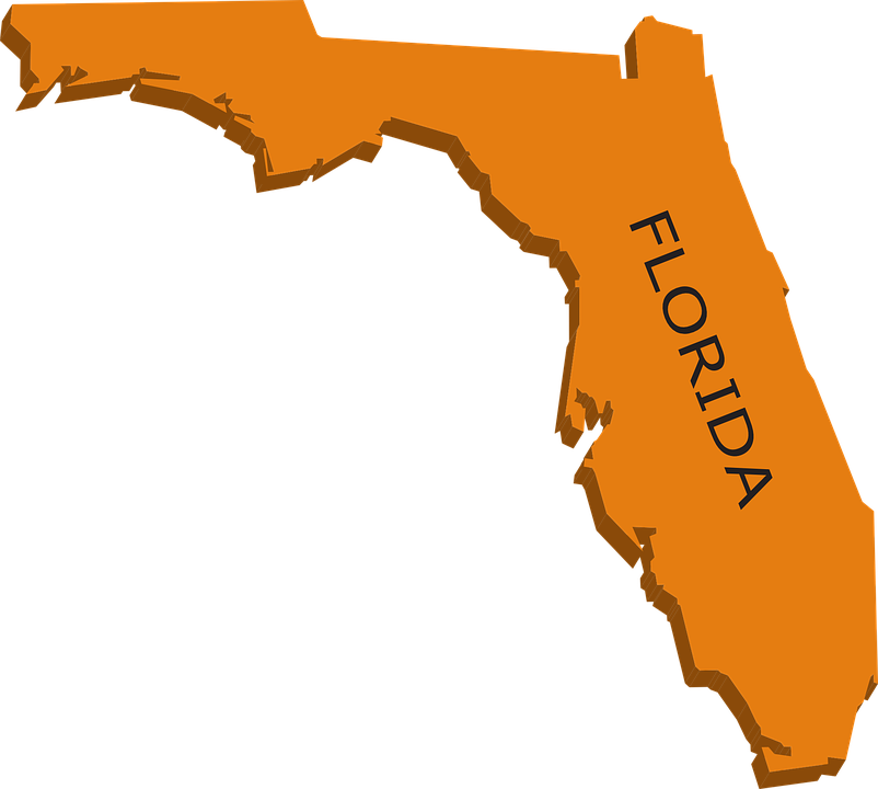 Usa map state of florida clipart