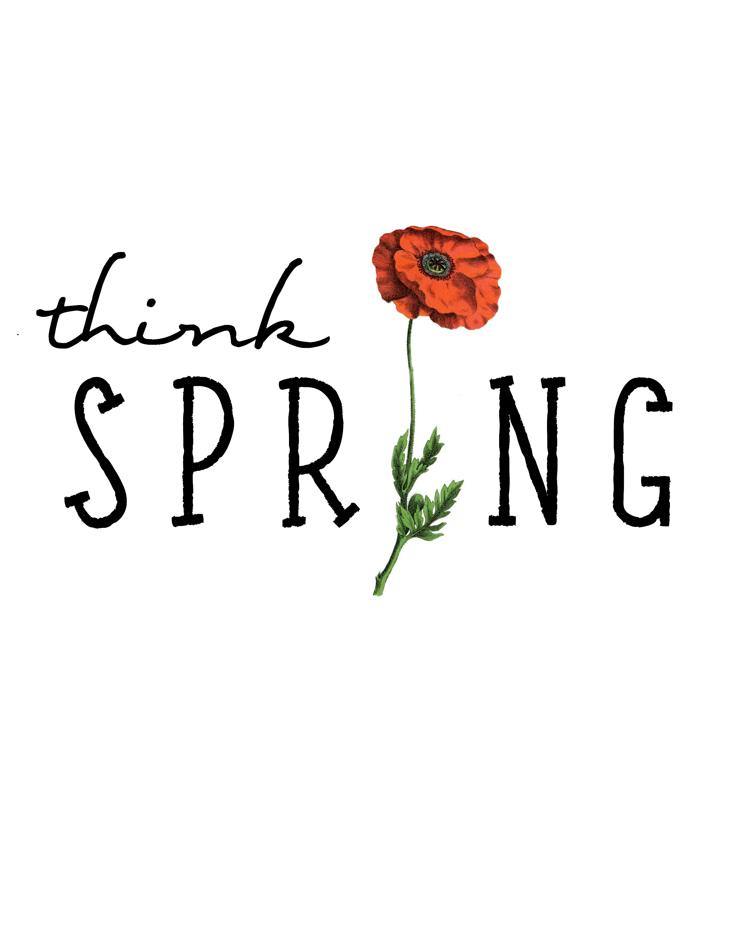 FREE Think Spring Printable - The Lilypad Cottage