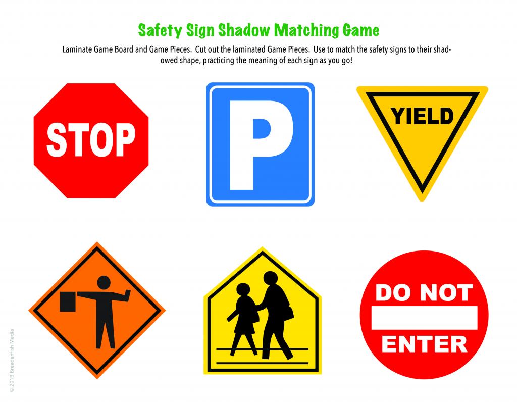 Free Printable Safety Signs Flashcards