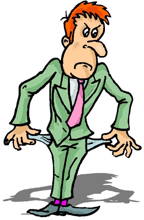 Man with no money clipart