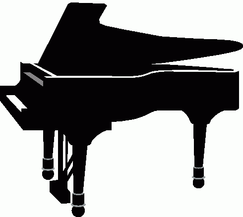 Piano clipart black and white