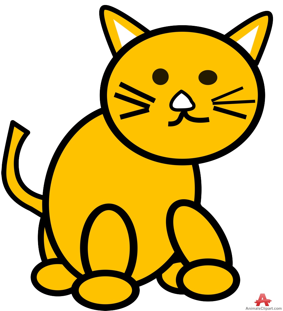Cat Outline Drawing in Color | Free Clipart Design Download