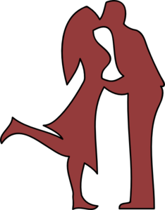 Two people kissing clipart