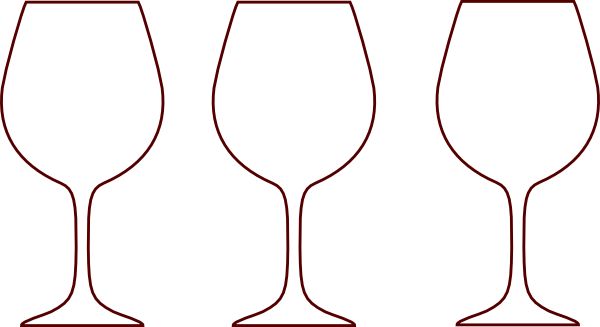 Silhouette wine glass vector clipart