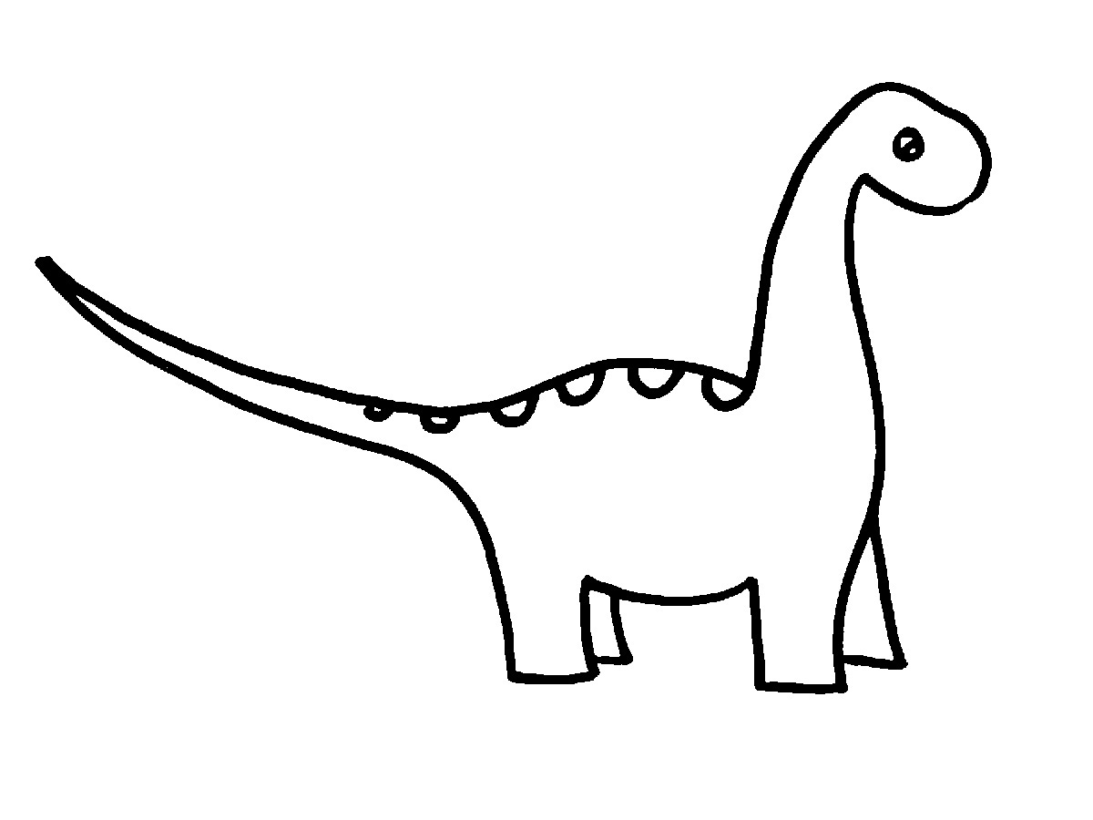 Dinosaur Black And White Clipart