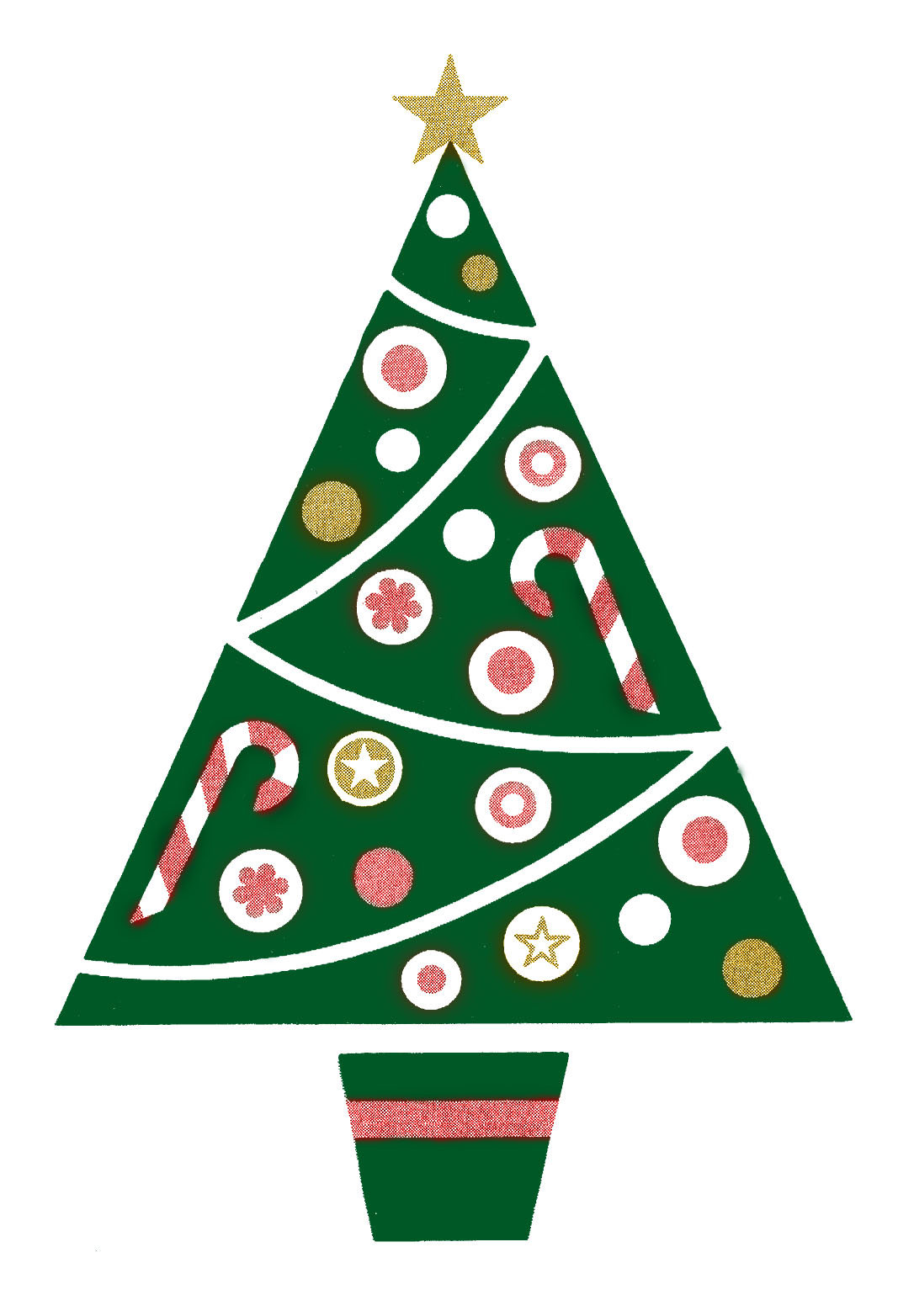 Retro Clip Art - Fun and Funky Christmas Tree - The Graphics Fairy
