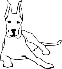 Simple Resting Dog Drawing Clip Art - vector clip art ...