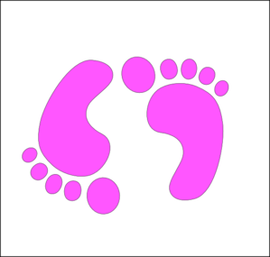 Footprints-barefoot, Pink clip art - vector clip art online ...