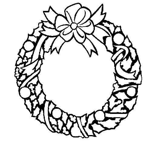 christmas wreath clipart black and white - photo #35
