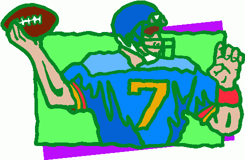Football Clip Art Image Quarterback Protecting The
