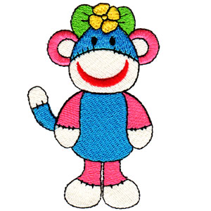 KMD-Bright Sock Monkey Girl - $3.00 : KMD Embroidery Shop, Quality ...