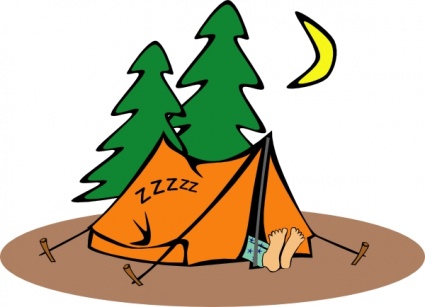 Camper Sleeping clip art vector, free vector graphics