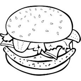 Big Cartoon Burger - Colouring page - Days In - FamilyTime