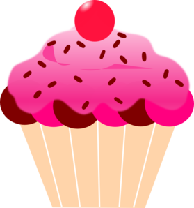 Pink Cupcake clip art - vector clip art online, royalty free ...