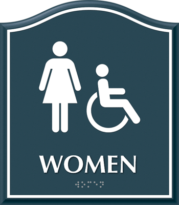 Women Restroom Sign with ADA Symbol - Bathroom Sign, SKU - SE-