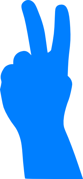 Blue Hand Peace Sign Clip Art - vector clip art ...