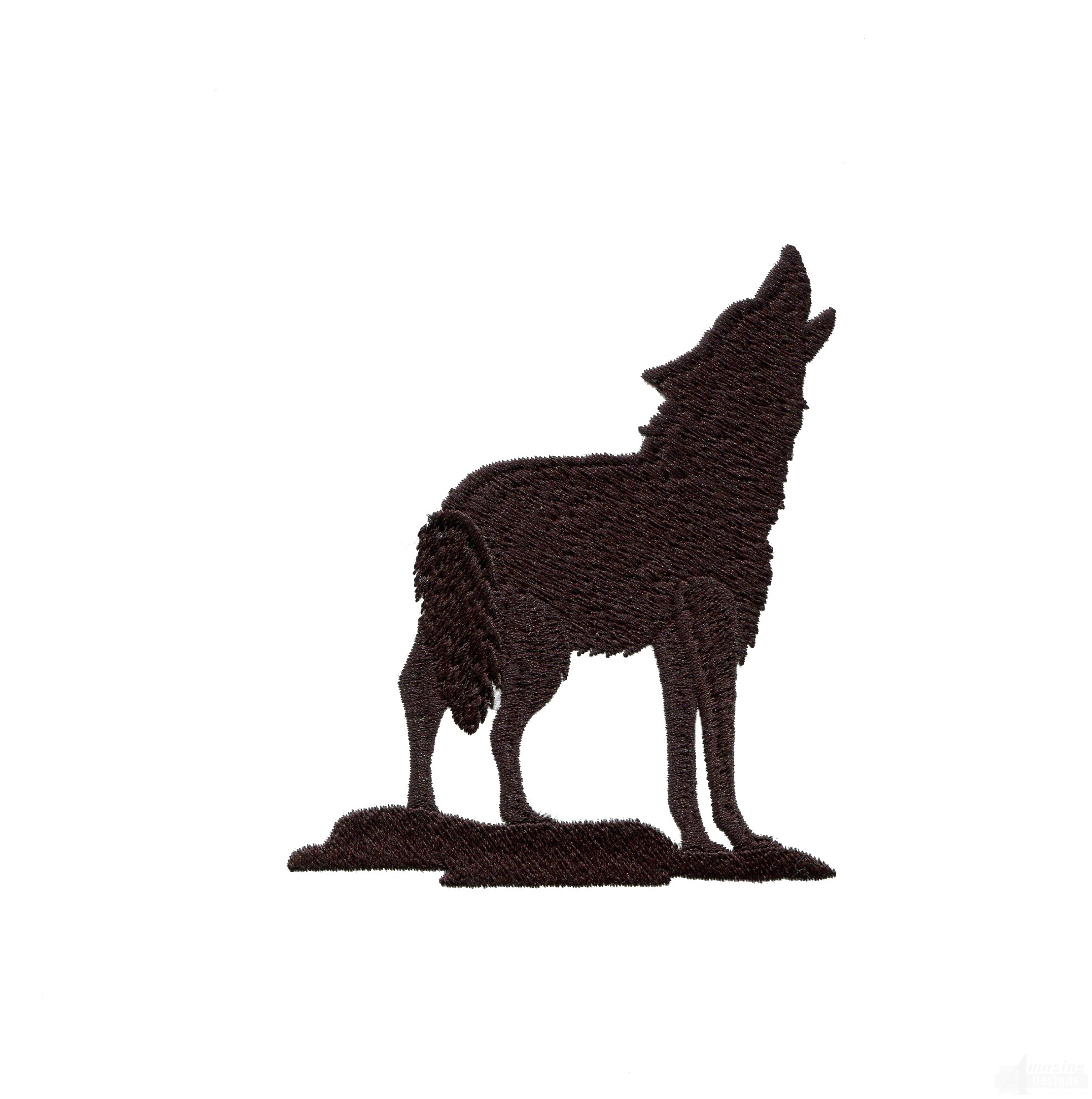 Swnmw141 Silhouette Howling Wolf Embroidery Design