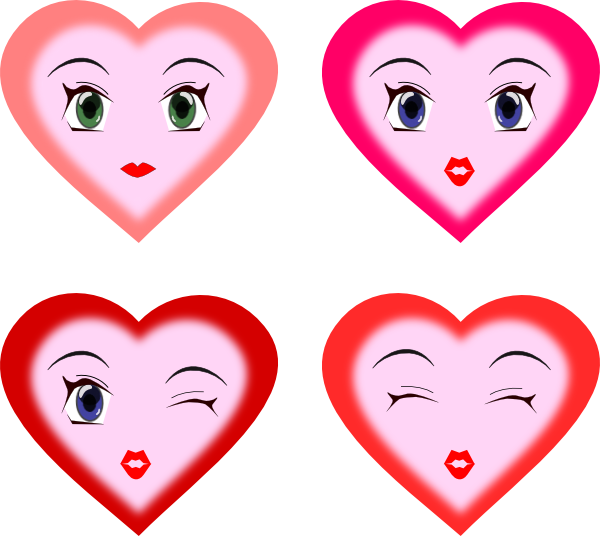 Heart Faces clip art - vector clip art online, royalty free ...