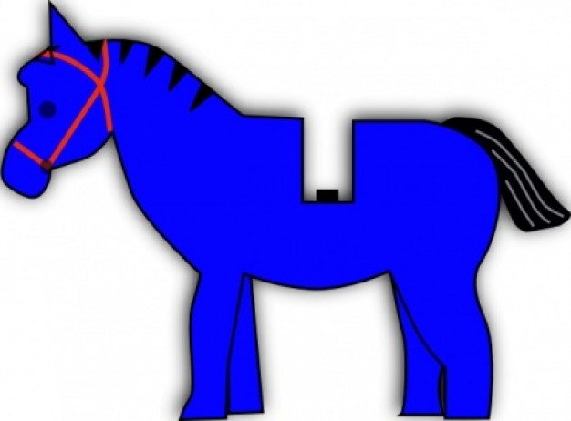 horse lego in blue | Download free Vector
