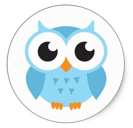 Cute blue owl clipart