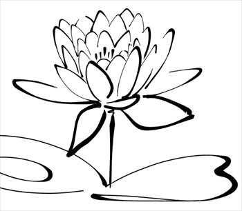 Lotus Line Drawing Clipart - Cliparts and Others Art Inspiration