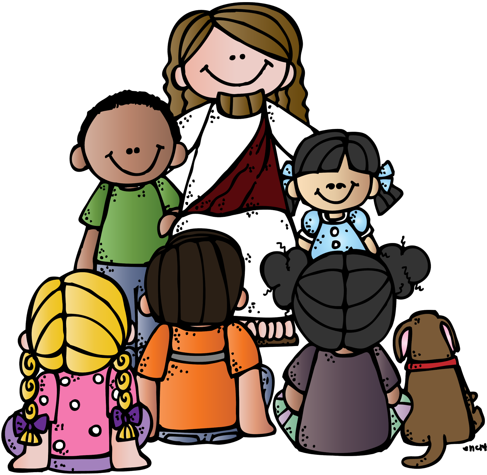 Jesus with the children clipart - ClipartFox