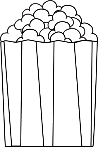 Popcorn Box Clipart Black And White