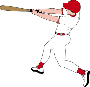 Cardinals Baseball Player Batting Clipart