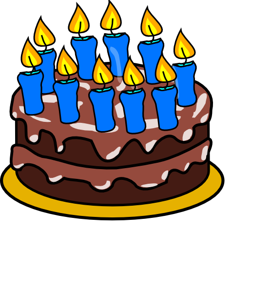 Birthday cake with candles for 11 year old boy clipart