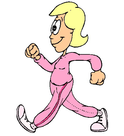 Exercise girl walking clipart