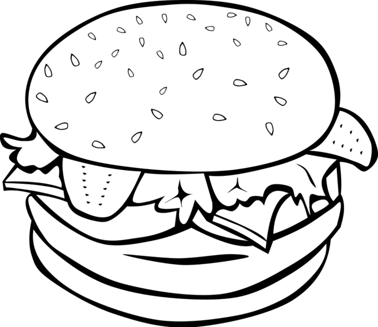 Black And White Burger Png Clipart - Free to use Clip Art Resource