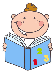 Child Reading Cartoon Clipart Image - A Cartoon Illustration Of A ...