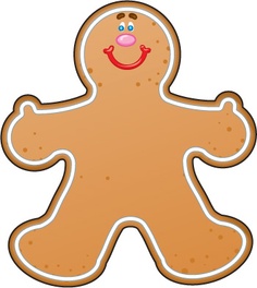 The gingerbread man on gingerbread gingerbread man clipart ...