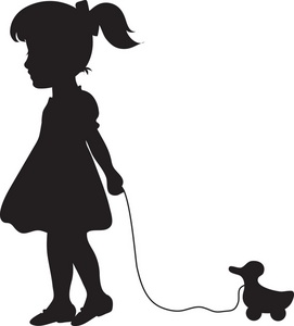 Little girl silhouette clip art