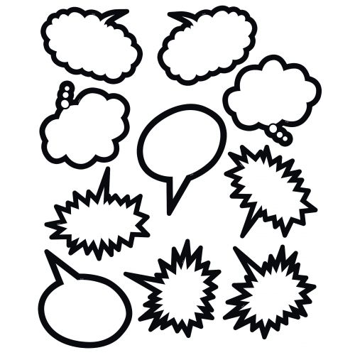 Black & White Speech/Thought Bubbles Accents, TCR5592