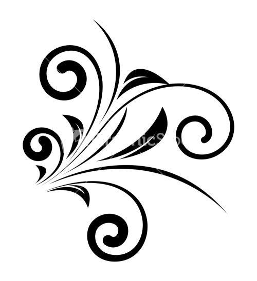 Swirl Floral Design Vector