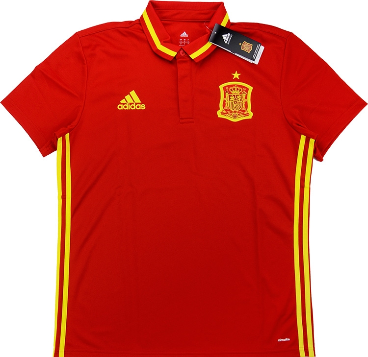 2016-17 Spain Adidas Polo T-shirt *BNIB* - Classic Football Shirts