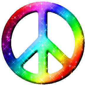 Rainbow Glittered Peace Sign Glitter Graphic, Greeting, Comment ...