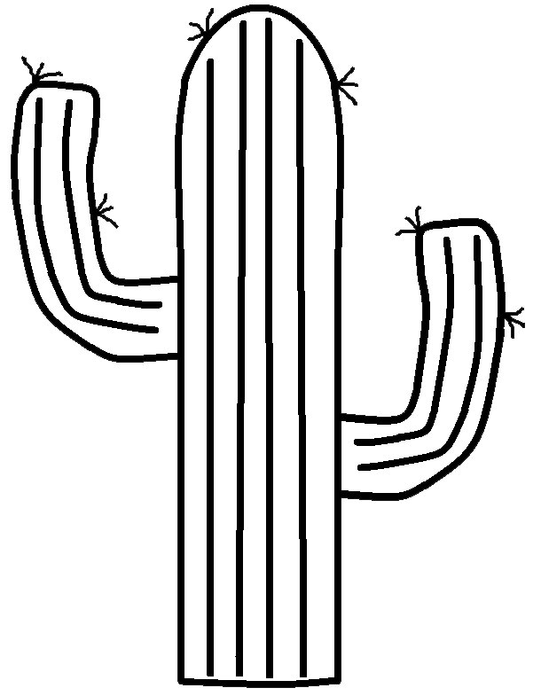 free black and white cactus clipart outline