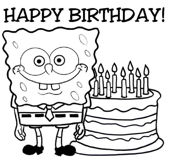 Happy Birthday Coloring Pages To Print Page 1