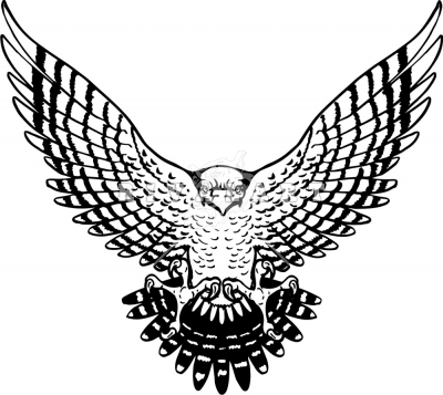 Eagle Wings Spread Clipart Black And White - Free ...