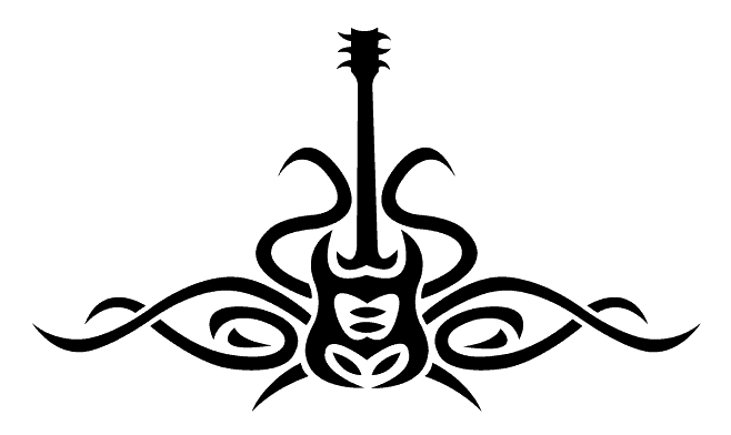 Tribal Guitar Tattoo Designs by Ne14 Design