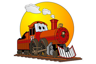 Red Train Locomotive Cartoon" Photographic Prints by Graphxpro ...