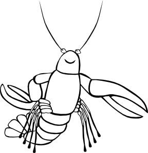 Crawfish (b And W) clip art - vector clip art online, royalty free ...