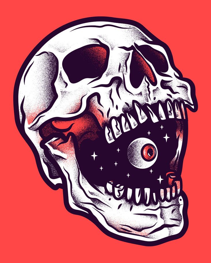 Skull Illustration | Skulls, Skull ...