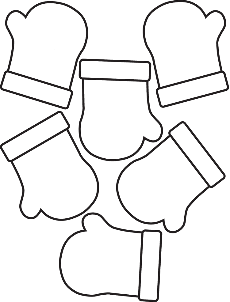 free winter mittens coloring pages - photo #10