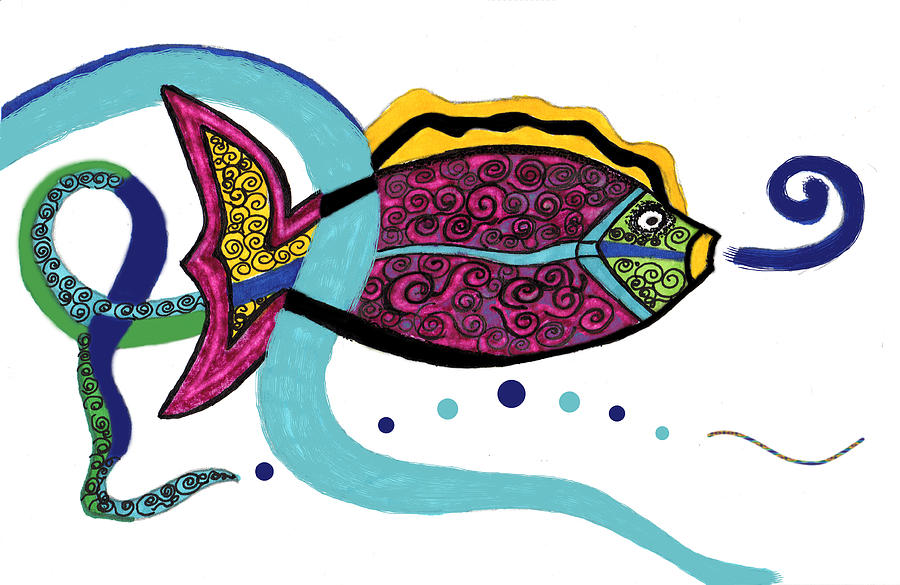 Spiral Fish Drawing by Christine Perry - Spiral Fish Fine Art ...