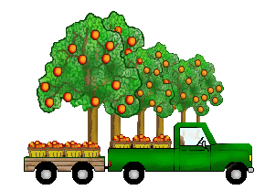 Orange Orchard Clip Art - Green Trucks and Wagons With Oranges ...