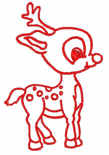 Animals Embroidery Design: Reindeer Outline from Satin Stitch